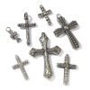 Bild von Umweltfreundlich 304 Edelstahl Religiös Charms Antik Silber Kreuz