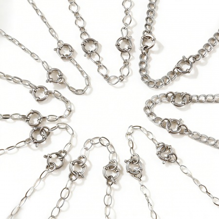 Immagine di Collana Porta Ciondoli All'Ingrosso, Catena a Cavo Tono Argento 304 Acciaio Inossidabile, Unisex Ecologico Squisito Semplice & Casual Regalo Gioielli Per Rivenditore, 1 Pz