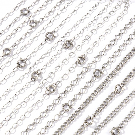 Picture of Wholesale Link Cable Chain Charm Holder Necklace, Silver Tone 304 Stainless Steel, Unisex Eco-friendly Exquisite Simple & Casual Gift Jewelry For Retailer