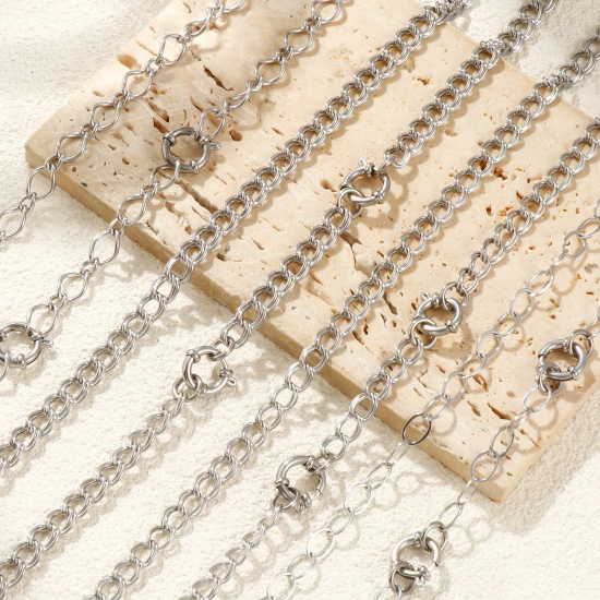Picture of Wholesale Link Cable Chain Charm Holder Necklace, Silver Tone 304 Stainless Steel, Unisex Eco-friendly Exquisite Simple & Casual Gift Jewelry For Retailer
