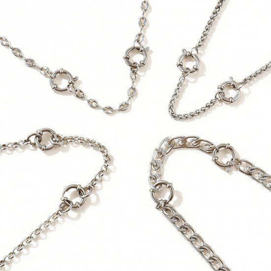 Picture of Wholesale Handmade Link Chain Charm Holder Necklace, Silver Tone 304 Stainless Steel, Unisex Eco-friendly Exquisite Simple & Casual Gift Jewelry For Retailer