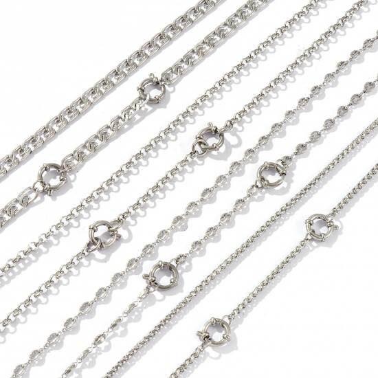 Picture of Wholesale Handmade Link Chain Charm Holder Necklace, Silver Tone 304 Stainless Steel, Unisex Eco-friendly Exquisite Simple & Casual Gift Jewelry For Retailer
