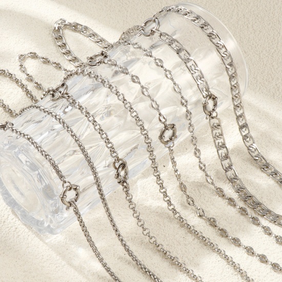 Picture of Wholesale Handmade Link Chain Charm Holder Necklace, Silver Tone 304 Stainless Steel, Unisex Eco-friendly Exquisite Simple & Casual Gift Jewelry For Retailer