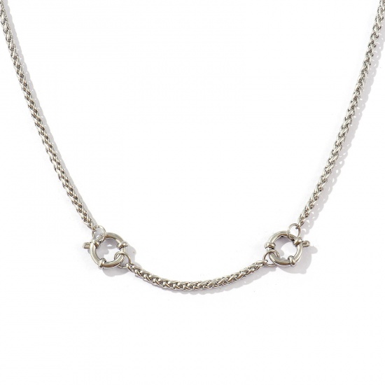Picture of Wholesale Handmade Link Chain Charm Holder Necklace, Silver Tone 304 Stainless Steel, Unisex Eco-friendly Exquisite Simple & Casual Gift Jewelry For Retailer