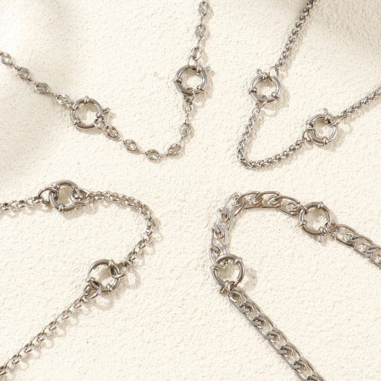 Picture of Wholesale Handmade Link Chain Charm Holder Necklace, Silver Tone 304 Stainless Steel, Unisex Eco-friendly Exquisite Simple & Casual Gift Jewelry For Retailer