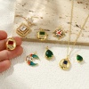 Изображение 1 ШТ Экологичный латунь & Стразы Подвески 18K настоящее золото с покрытием