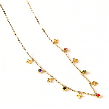 Immagine di Collana della Stazione All'Ingrosso, Placcato Oro 18K 304 Acciaio Inossidabile, PVD Ecologica Elegante Elegante Regalo Gioielli Per Rivenditore, 1 Pz