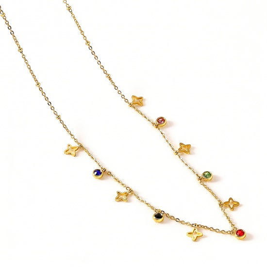 Picture of Wholesale Station Necklace, 18K Gold Plated 304 Stainless Steel, Eco-friendly PVD Stylish Dainty Gift Jewelry For Retailer