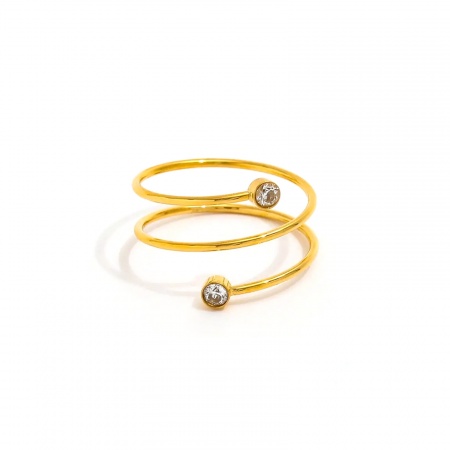 Picture of Wholesale Women's Gift Clear Rhinestone Open Adjustable Wrap Rings, Multicolor 304 Stainless Steel, Eco-friendly Stylish Dainty Jewelry Supply