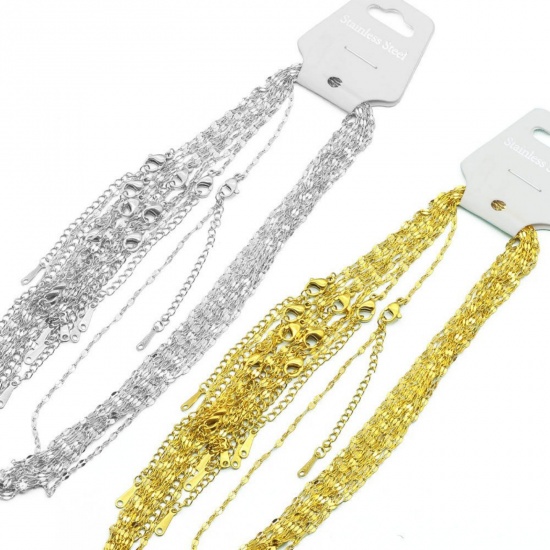 Picture of Wholesale Link Cable Chain Necklace, Multicolor 304 Stainless Steel, Women's Eco-friendly Stylish Simple & Casual Gift Jewelry For Retailer