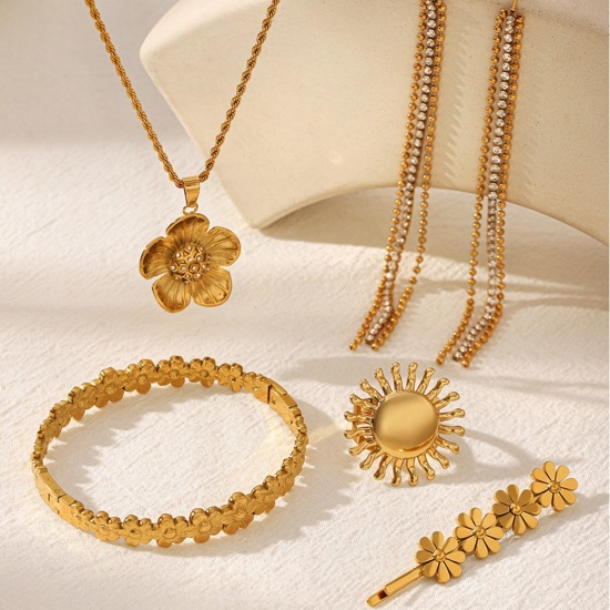 Picture of Wholesale Jewelry, 18K Gold Plated 304 Stainless Steel Women's Eco-friendly PVD Vacuum Plating Ins Style Dainty Gift Jewelry For Retailer
