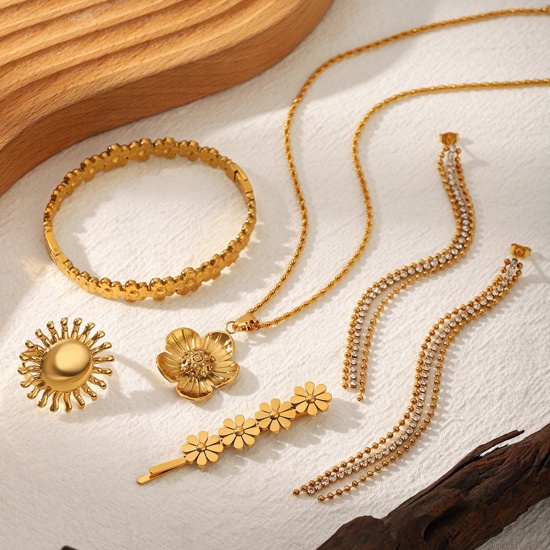Picture of Wholesale Jewelry, 18K Gold Plated 304 Stainless Steel Women's Eco-friendly PVD Vacuum Plating Ins Style Dainty Gift Jewelry For Retailer