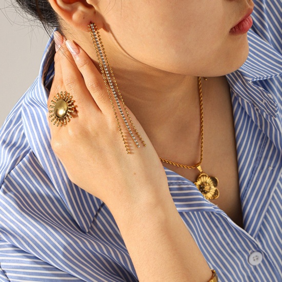 Picture of Wholesale Jewelry, 18K Gold Plated 304 Stainless Steel Women's Eco-friendly PVD Vacuum Plating Ins Style Dainty Gift Jewelry For Retailer