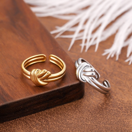 Picture of Wholesale Women's Gift Open Adjustable Rings, Multicolor 201 Stainless Steel, Eco-friendly Stylish Dainty Jewelry Supply 20mm(US Size 10.25)