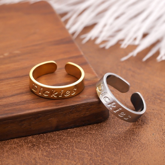 Picture of Wholesale Women's Gift Open Adjustable Rings, Multicolor 201 Stainless Steel, Eco-friendly Stylish Dainty Jewelry Supply 20mm(US Size 10.25)