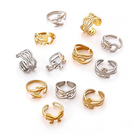 Picture of Wholesale Women's Gift Rings, Multicolor 201 Stainless Steel, Eco-friendly Stylish Dainty Jewelry Supply 20mm(US Size 10.25)