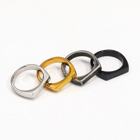 Immagine di All'Ingrosso Donne Regalo Non Regolabile Anello, Multicolore 304 Acciaio Inossidabile, Placcatura Sottovuoto PVD Ecologica Elegante Elegante Fornitura di Gioielli 1 Pz
