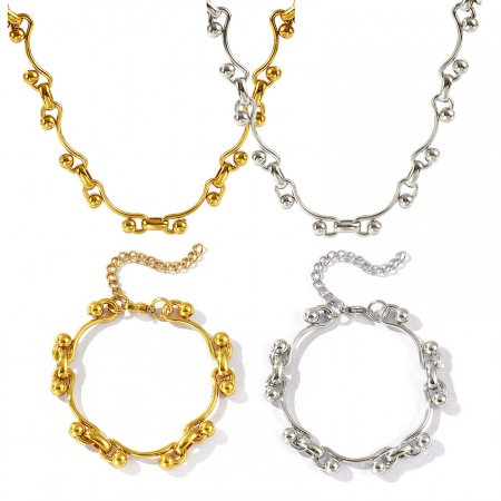 Immagine di Collana & Bracciale All'Ingrosso, Catena a Maglia Fatta a Mano Multicolore 304 Acciaio Inossidabile, Donne Ecologico Elegante Retrò Regalo Gioielli Per Rivenditore, 1 Pz