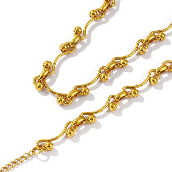 Picture of Wholesale Handmade Link Chain Necklace & Bracelet, Multicolor 304 Stainless Steel, Women's Eco-friendly Stylish Retro Gift Jewelry For Retailer