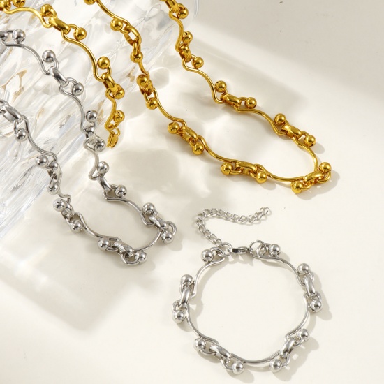 Picture of Wholesale Handmade Link Chain Necklace & Bracelet, Multicolor 304 Stainless Steel, Women's Eco-friendly Stylish Retro Gift Jewelry For Retailer
