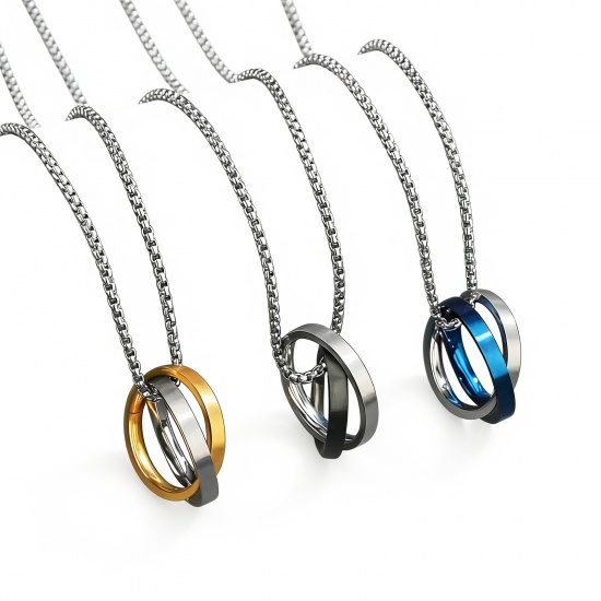 Picture of Wholesale Bicyclic Pendant Charm Necklace, Multicolor 304 Stainless Steel Women's Eco-friendly Stylish Dainty Gift Jewelry For Retailer