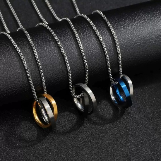 Picture of Wholesale Bicyclic Pendant Charm Necklace, Multicolor 304 Stainless Steel Women's Eco-friendly Stylish Dainty Gift Jewelry For Retailer