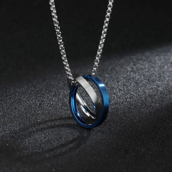 Picture of Wholesale Bicyclic Pendant Charm Necklace, Multicolor 304 Stainless Steel Women's Eco-friendly Stylish Dainty Gift Jewelry For Retailer