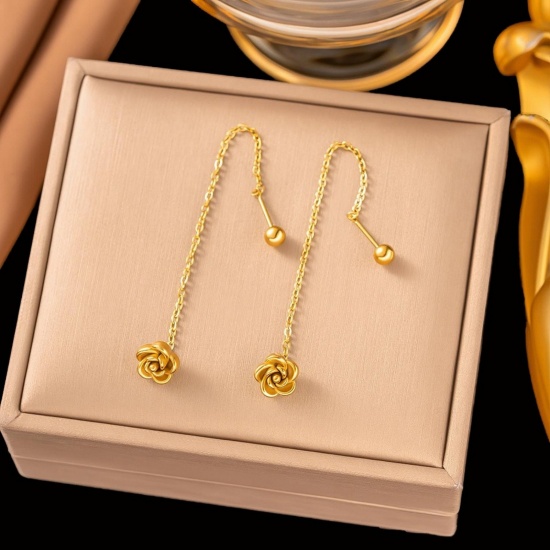 Picture of Wholesale Flower Necklace & Bracelet, 18K Gold Plated 304 Stainless Steel Women's Eco-friendly Exquisite Dainty Gift Jewelry For Retailer