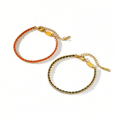 Immagine di 304 Acciaio Inossidabile Braccialetti Intrecciati All'Ingrosso, Placcato Oro 18K Placcatura Sottovuoto, Donne Elegante Minimalista Regalo Fornitura di Gioielli, 1 Pz