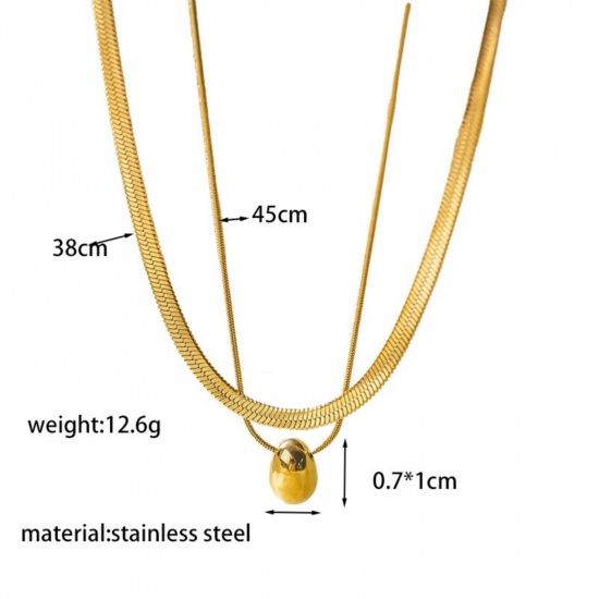 Picture of Wholesale Ball Multilayer Layered Necklace, Multicolor 304 Stainless Steel Women's Eco-friendly Stylish Minimalist Gift Jewelry For Retailer