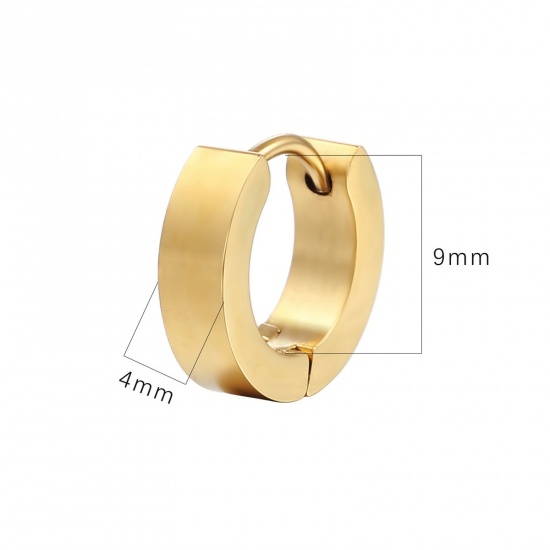 Immagine di Punk Minimalista Orecchini Ad Anello Abbraccio All'Ingrosso, Tondo Multicolore 304 Acciaio Inossidabile, Unisex Placcatura Sottovuoto Regalo Fornitura di Gioielli, 2 Pz