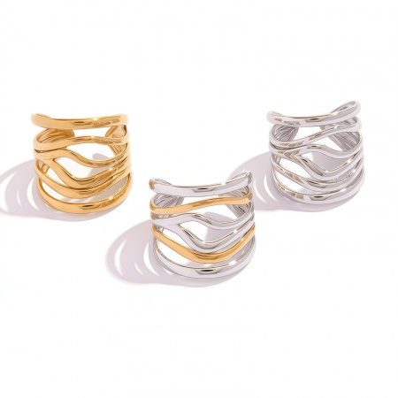 Immagine di Donne Regalo Aperto Anello All'Ingrosso, 304 Acciaio Inossidabile, Ecologico Squisito Elegante Fornitura di Gioielli, 18mm (taglia di US: 7.75), 1 Pz