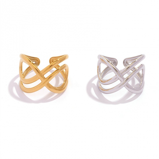 Picture of Wholesale Women's Gift Open Rings, 304 Stainless Steel, Eco-friendly Exquisite Stylish Jewelry Supply, 19.5mm(US Size 9.75)