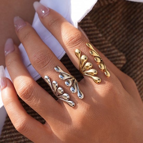 Picture of Wholesale Women's Gift Open Rings, 304 Stainless Steel, Eco-friendly Exquisite Stylish Jewelry Supply, 18.8mm(US Size 8.75)