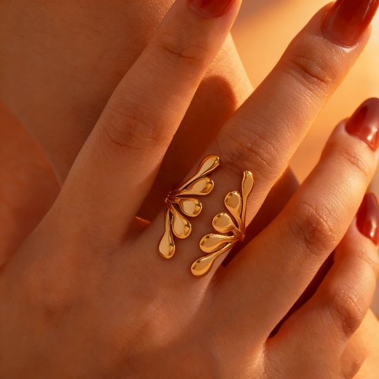 Picture of Wholesale Women's Gift Open Rings, 304 Stainless Steel, Eco-friendly Exquisite Stylish Jewelry Supply, 18.8mm(US Size 8.75)