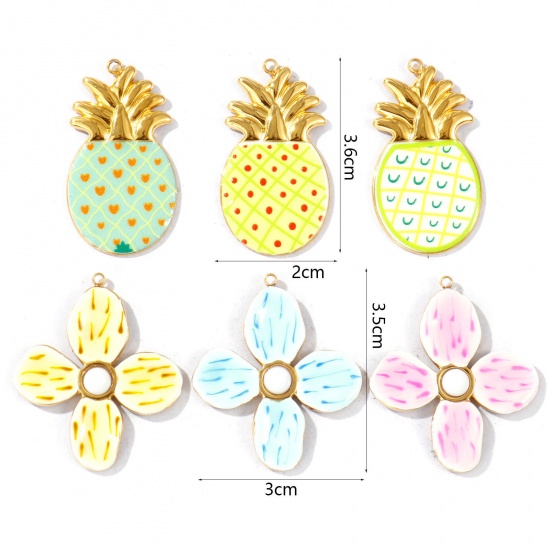 Picture of Eco-friendly PVD Vacuum Plating Waterproof Anti-Tarnish Hypoallergenic 304 Stainless Steel Charms 18K Real Gold Plated Enamel