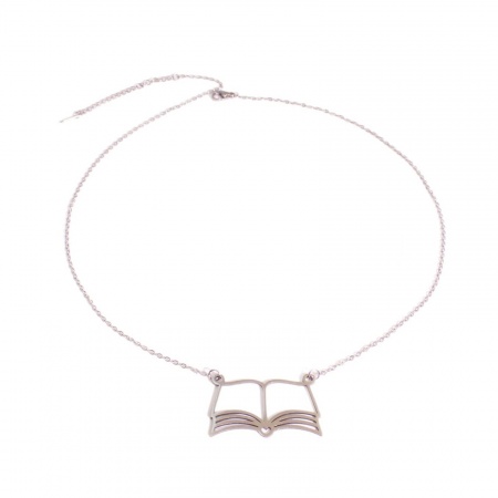 Picture of Wholesale Book Hollow Pendant Charm Necklace, 304 Stainless Steel Women's Eco-friendly College Jewelry Stylish Gift Jewelry For Retailer