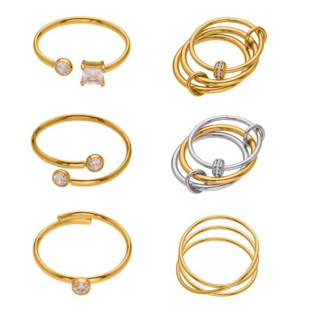 Immagine di Donne Regalo Anello All'Ingrosso, Multicolore 304 Acciaio Inossidabile, Ecologico Squisito Elegante Fornitura di Gioielli, 17.3mm (taglia di US: 7), 1 Pz