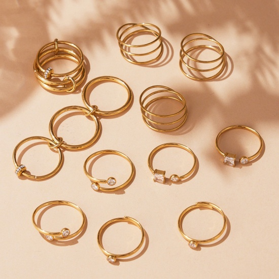 Picture of Wholesale Women's Gift Rings, Multicolor 304 Stainless Steel, Eco-friendly Exquisite Stylish Jewelry Supply, 17.3mm(US Size 7)