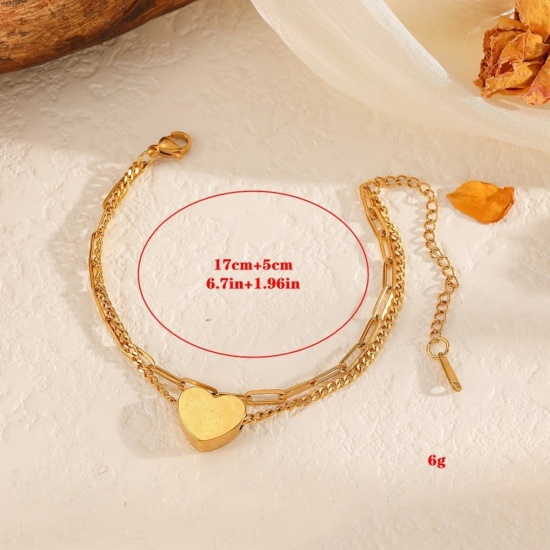 Picture of Wholesale Bear Animal 304 Stainless Steel Bracelets, 18K Gold Plated Eco-friendly PVD Vacuum Plating, Women's Exquisite Stylish Gift Jewelry Supply, 17cm(6.7") long