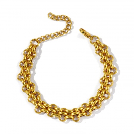 Immagine di Collana & Bracciale All'Ingrosso, Catena Placcato Oro 18K 304 Acciaio Inossidabile, Donne Ecologico Semplice Elegante Regalo Gioielli Per Rivenditore, 1 Pz
