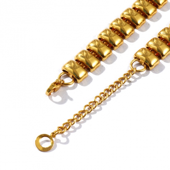 Picture of Wholesale Link Chain Necklace & Bracelet, 18K Gold Plated 304 Stainless Steel, Women's Eco-friendly Simple Stylish Gift Jewelry For Retailer