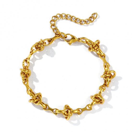 Immagine di Collana & Bracciale All'Ingrosso, Catena a Maglia Fatta a Mano Placcato Oro 18K 304 Acciaio Inossidabile, Donne Ecologico Semplice Elegante Regalo Gioielli Per Rivenditore, 1 Pz