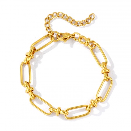 Immagine di Collana & Bracciale All'Ingrosso, Catena a Maglia Fatta a Mano Placcato Oro 18K 304 Acciaio Inossidabile, Donne Ecologico Semplice Elegante Regalo Gioielli Per Rivenditore, 1 Pz