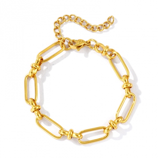Picture of Wholesale Handmade Link Chain Necklace & Bracelet, 18K Gold Plated 304 Stainless Steel, Women's Eco-friendly Simple Stylish Gift Jewelry For Retailer