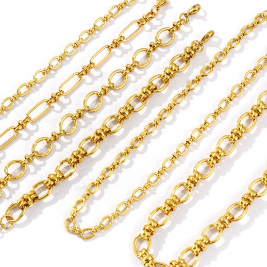 Picture of Wholesale Handmade Link Chain Necklace & Bracelet, 18K Gold Plated 304 Stainless Steel, Women's Eco-friendly Simple Stylish Gift Jewelry For Retailer
