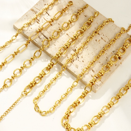 Picture of Wholesale Handmade Link Chain Necklace & Bracelet, 18K Gold Plated 304 Stainless Steel, Women's Eco-friendly Simple Stylish Gift Jewelry For Retailer
