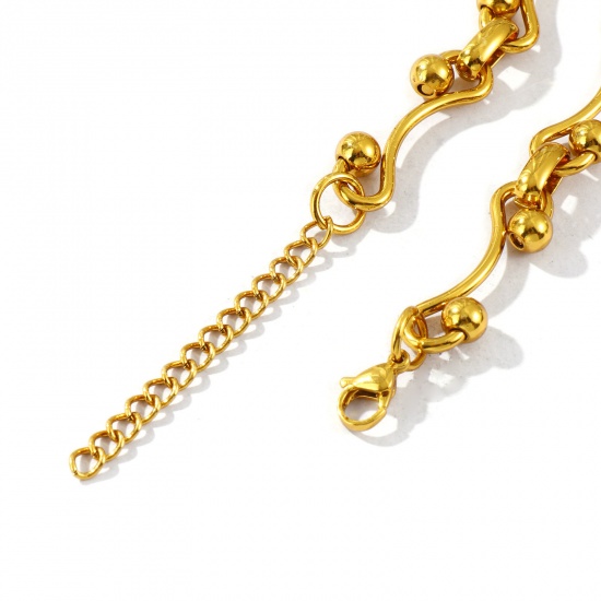 Picture of Wholesale Link Chain Necklace & Bracelet, 18K Gold Plated 304 Stainless Steel, Women's Eco-friendly Simple Stylish Gift Jewelry For Retailer