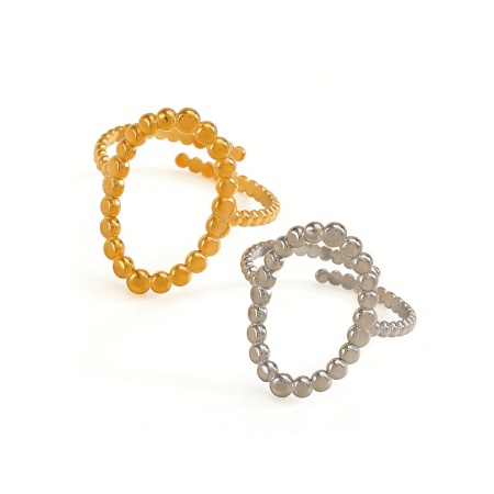 Immagine di Donne Regalo Ovale Aperto Anello All'Ingrosso, Multicolore 304 Acciaio Inossidabile, Ecologico Squisito Elegante Fornitura di Gioielli, 17mm (taglia di US: 6.5), 1 Pz