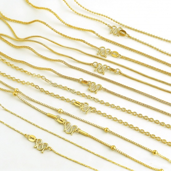 Immagine di Collana All'Ingrosso, Catena Placcato Oro 24K 304 Acciaio Inossidabile, Donne Ecologico Hip-Hop Minimalista Regalo Gioielli Per Rivenditore, 45cm Lunghezza, 1 Pz